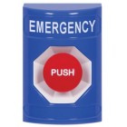 STI SS2404EM-EN Stopper Station – Blue – Momentary – Mushroom – Emergency Label